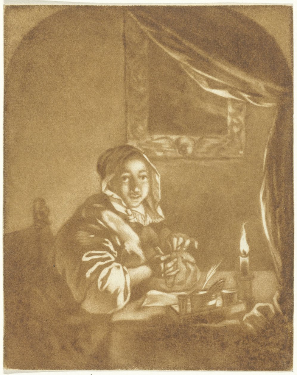 Pani przy świecach autorstwa Cornelis Ploos van Amstel (signed by artist)