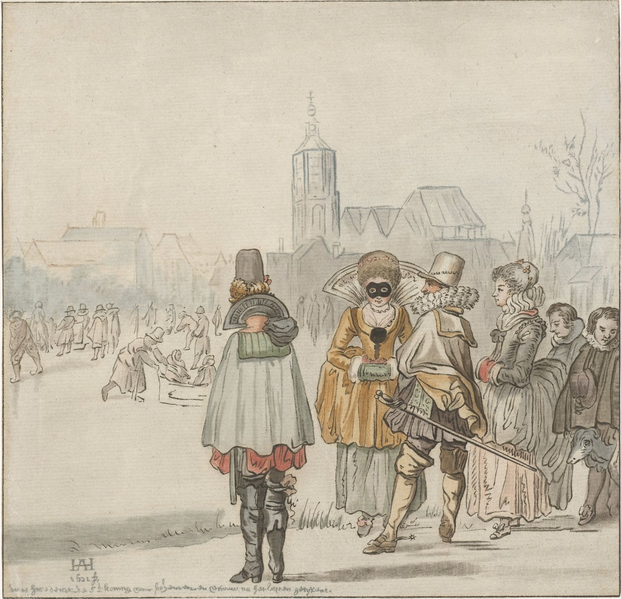 Elegancka firma na lodzie autorstwa Cornelis Ploos van Amstel (signed by artist)