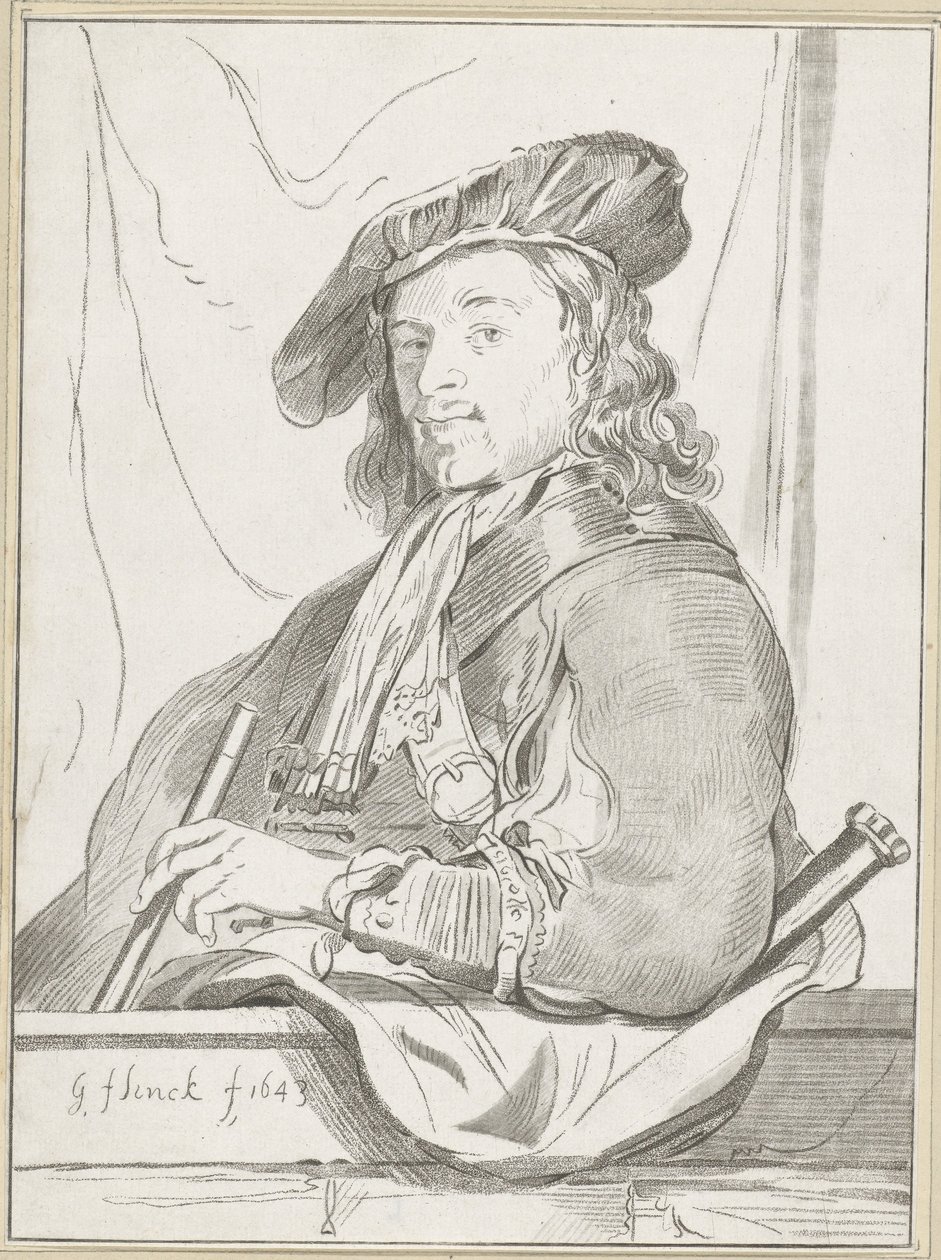 Mężczyzna na parapecie autorstwa Cornelis Ploos van Amstel (signed by artist)