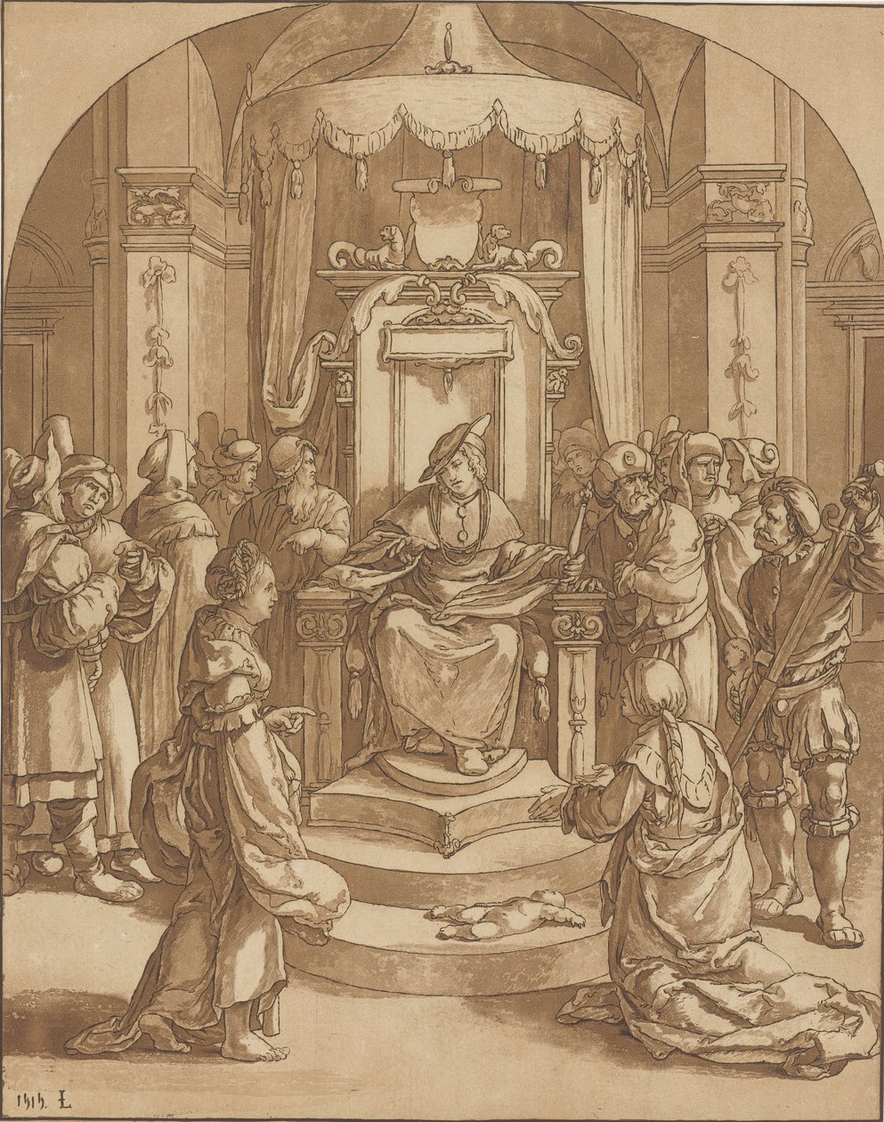 Wyrok Salomona autorstwa Cornelis Ploos van Amstel (signed by artist)