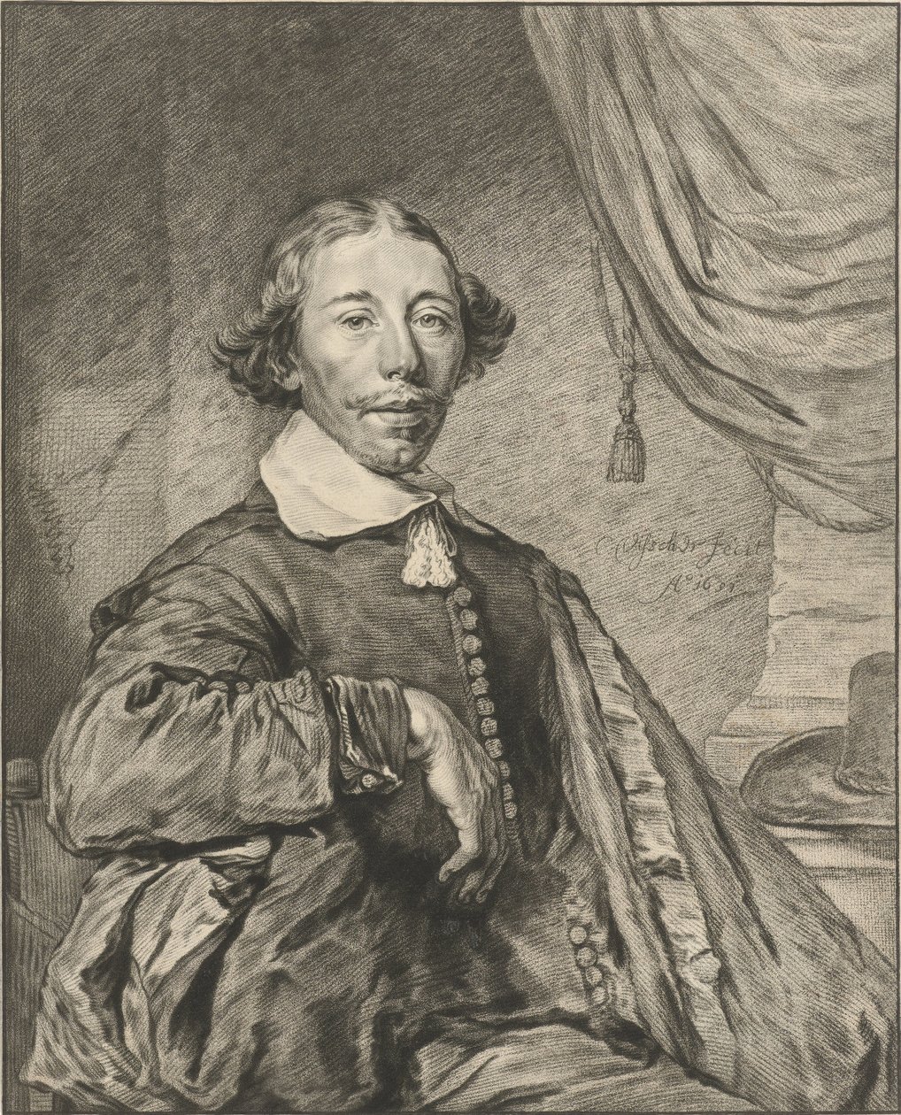 Portret mężczyzny autorstwa Cornelis Ploos van Amstel (signed by artist)