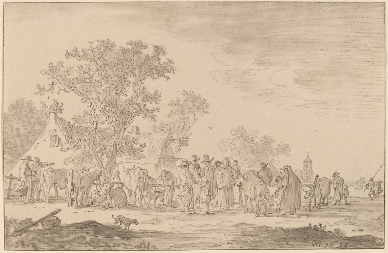 Targ Bydlęcy, 1767. autorstwa Cornelis Ploos van Amstel