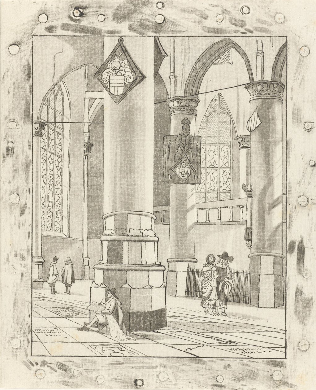 Kerkinterieur autorstwa Cornelis Ploos van Amstel