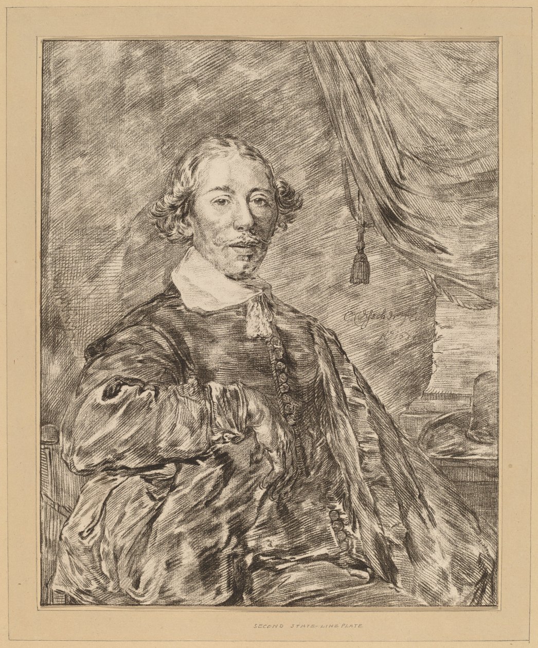 Portret siedzącego mężczyzny autorstwa Cornelis Ploos van Amstel