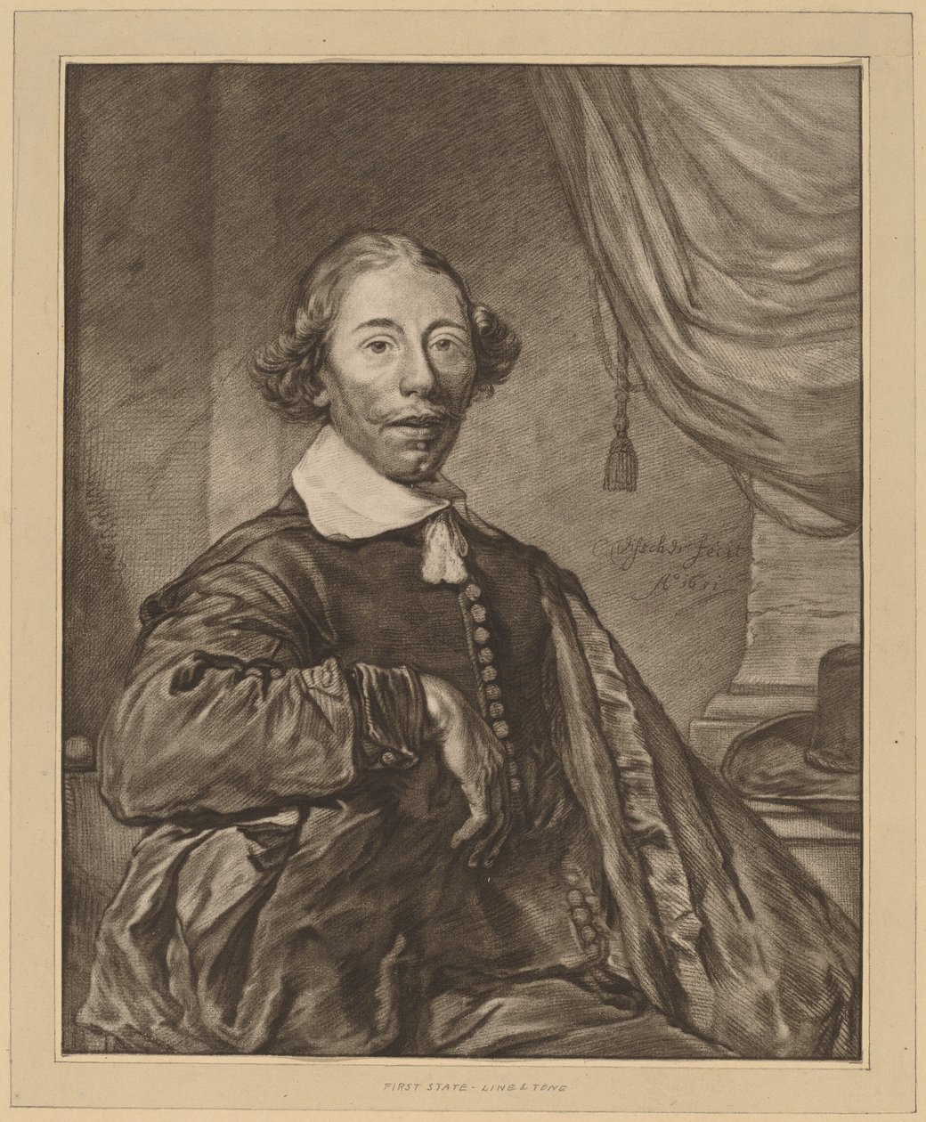 Portret siedzącego mężczyzny autorstwa Cornelis Ploos van Amstel