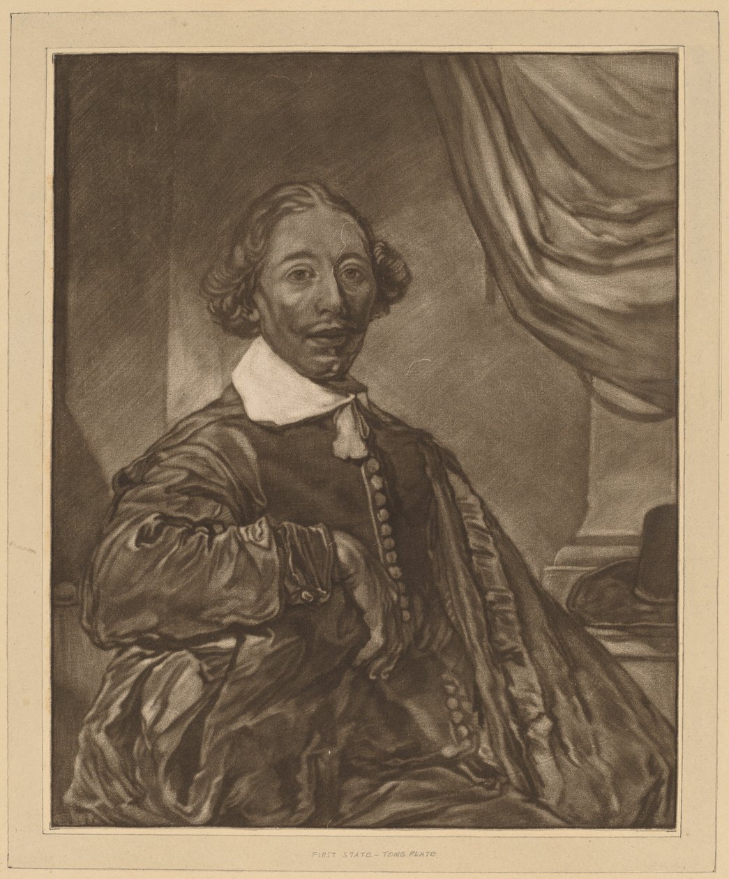 Portret siedzącego mężczyzny autorstwa Cornelis Ploos van Amstel