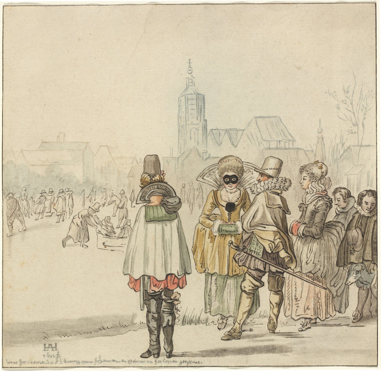 Zimowy Król na Lodzie autorstwa Cornelis Ploos van Amstel after Hendrick Avercamp