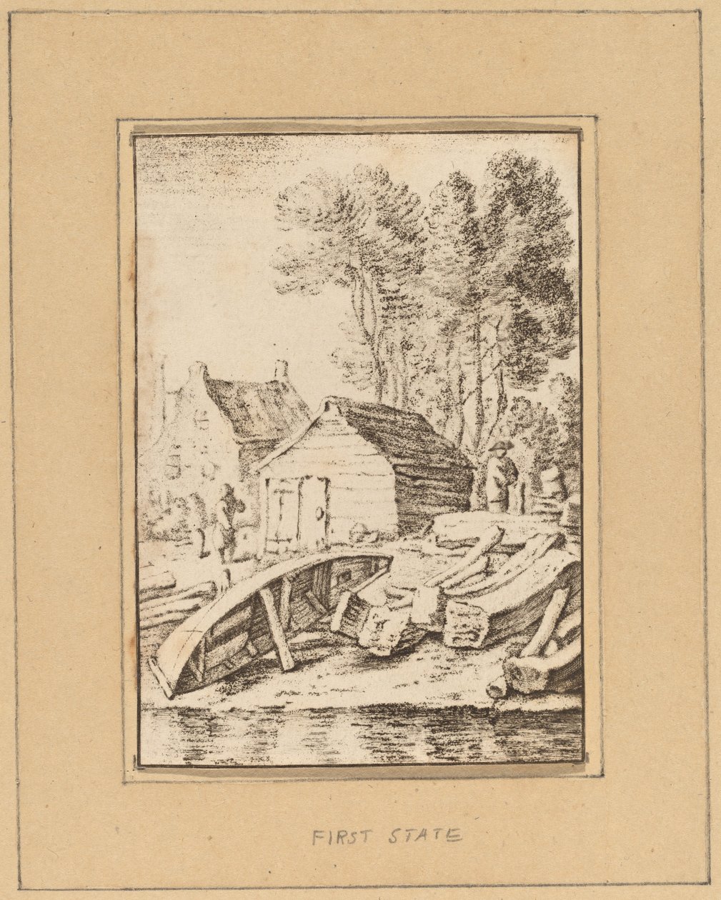 Stocznia autorstwa Cornelis Ploos van Amstel after Herman Saftleven