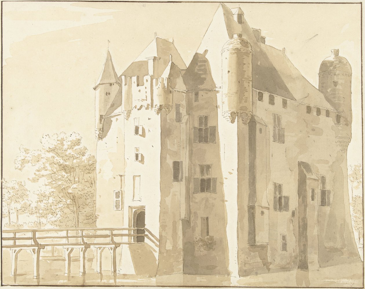 Zamek Frissestein w Herwijnen, tył autorstwa Cornelis Pronk (possibly)