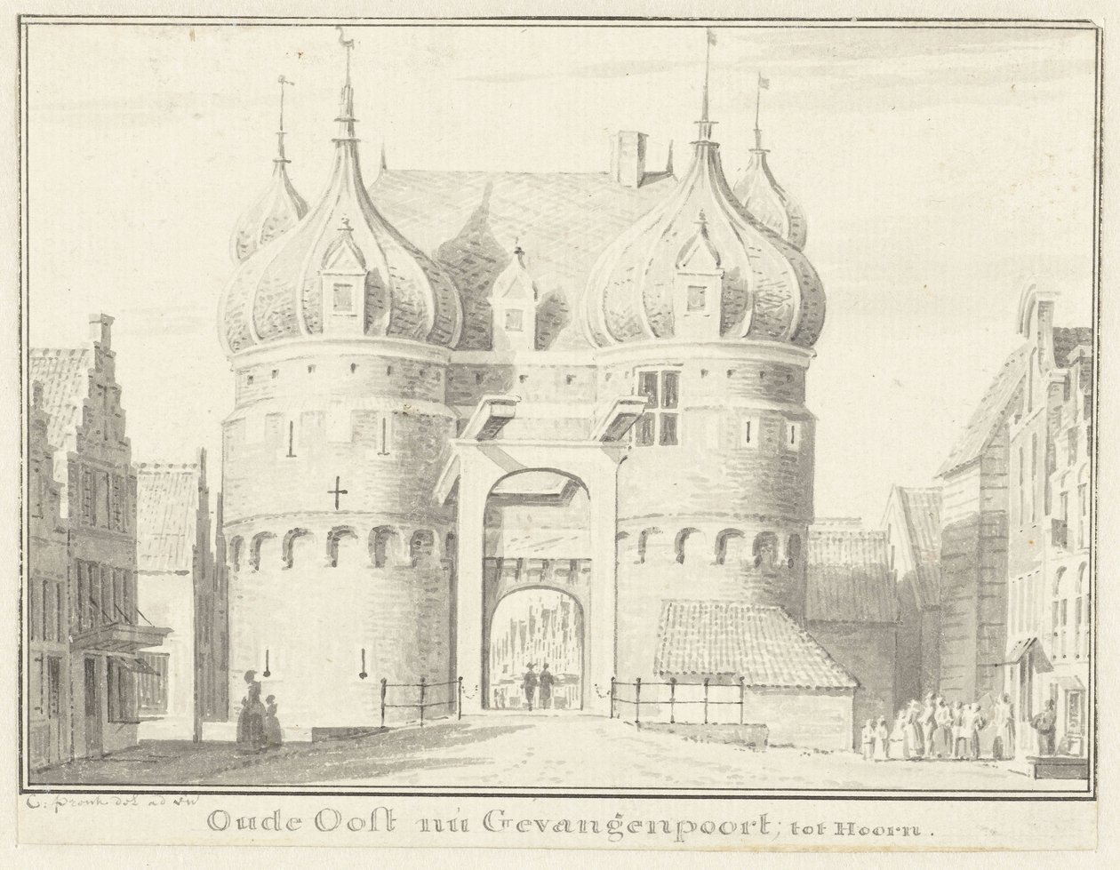 Stary Oosterpoort lub Gevangenpoort w Hoorn autorstwa Cornelis Pronk