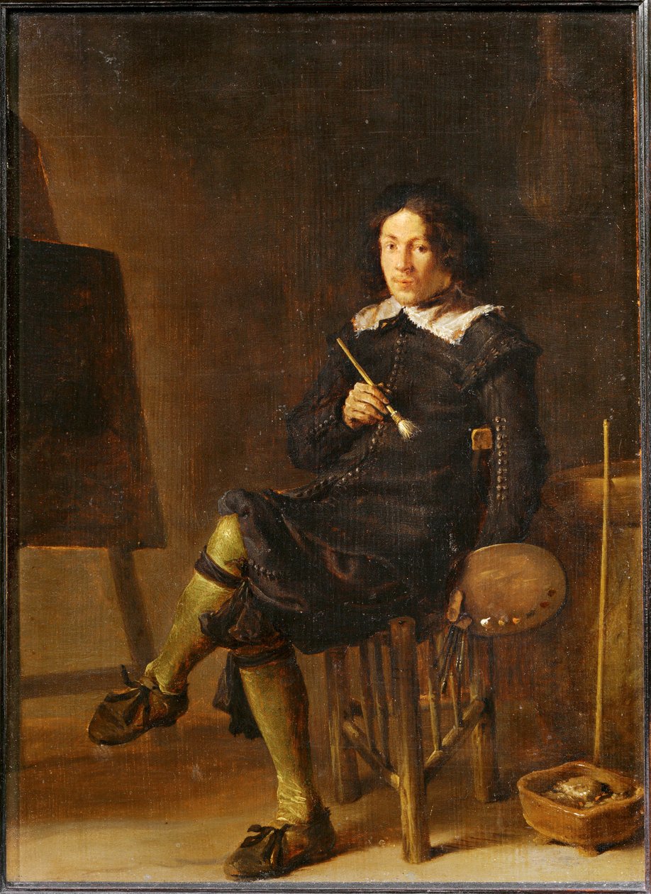 Autoportret ze sztalugą ... autorstwa Cornelis Saftleven