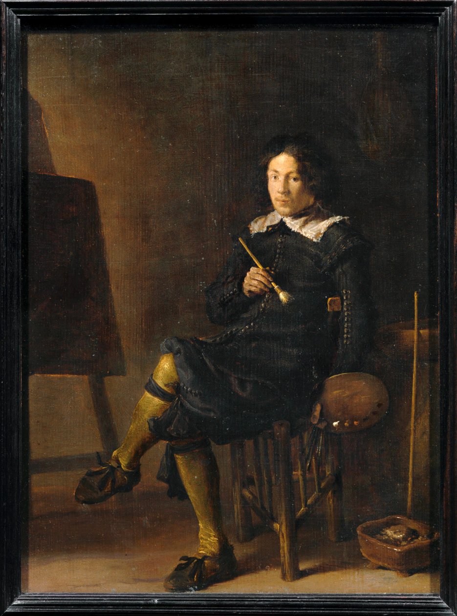 Autoportret ze sztalugą ... autorstwa Cornelis Saftleven