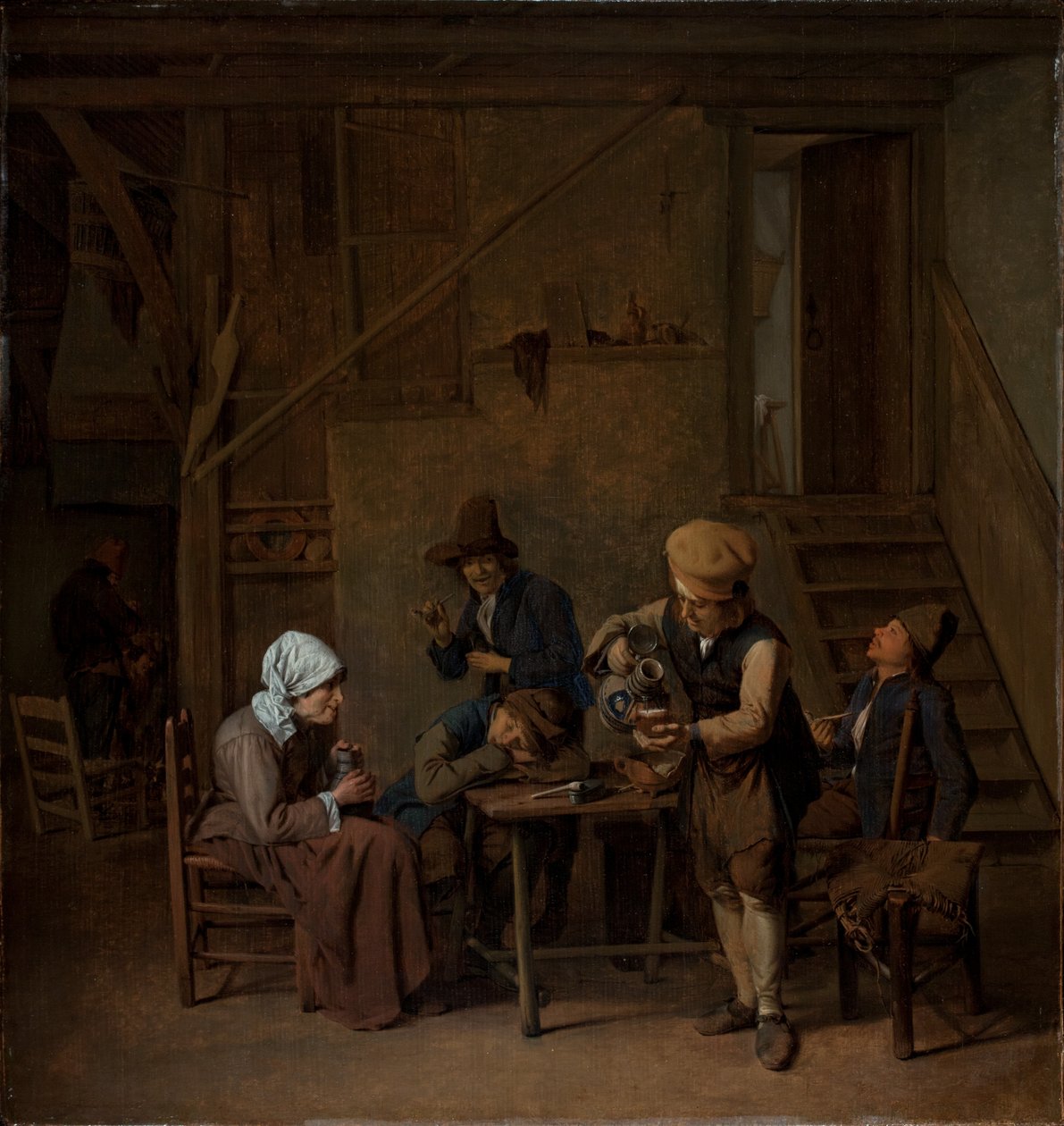 Chłopi we wnętrzu autorstwa Cornelis Schaeck