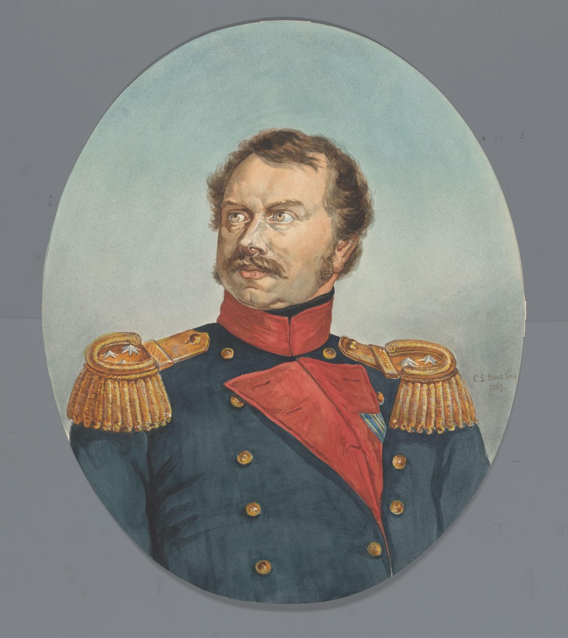 Portret księcia sasko-weimarskiego autorstwa Cornelis Sebille Roos (tekenaar) (signed by artist)