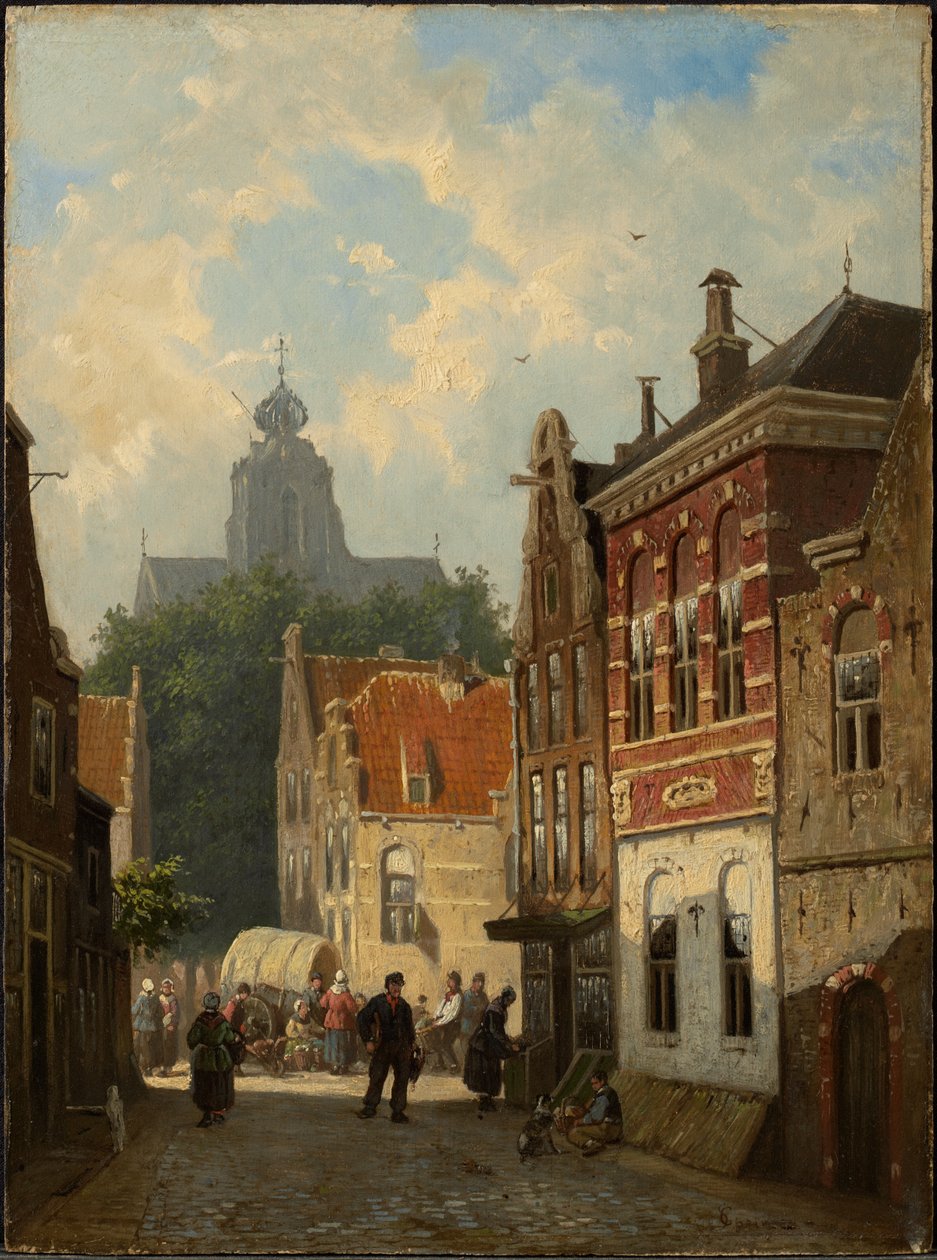 Holenderska scena uliczna autorstwa Cornelis Springer