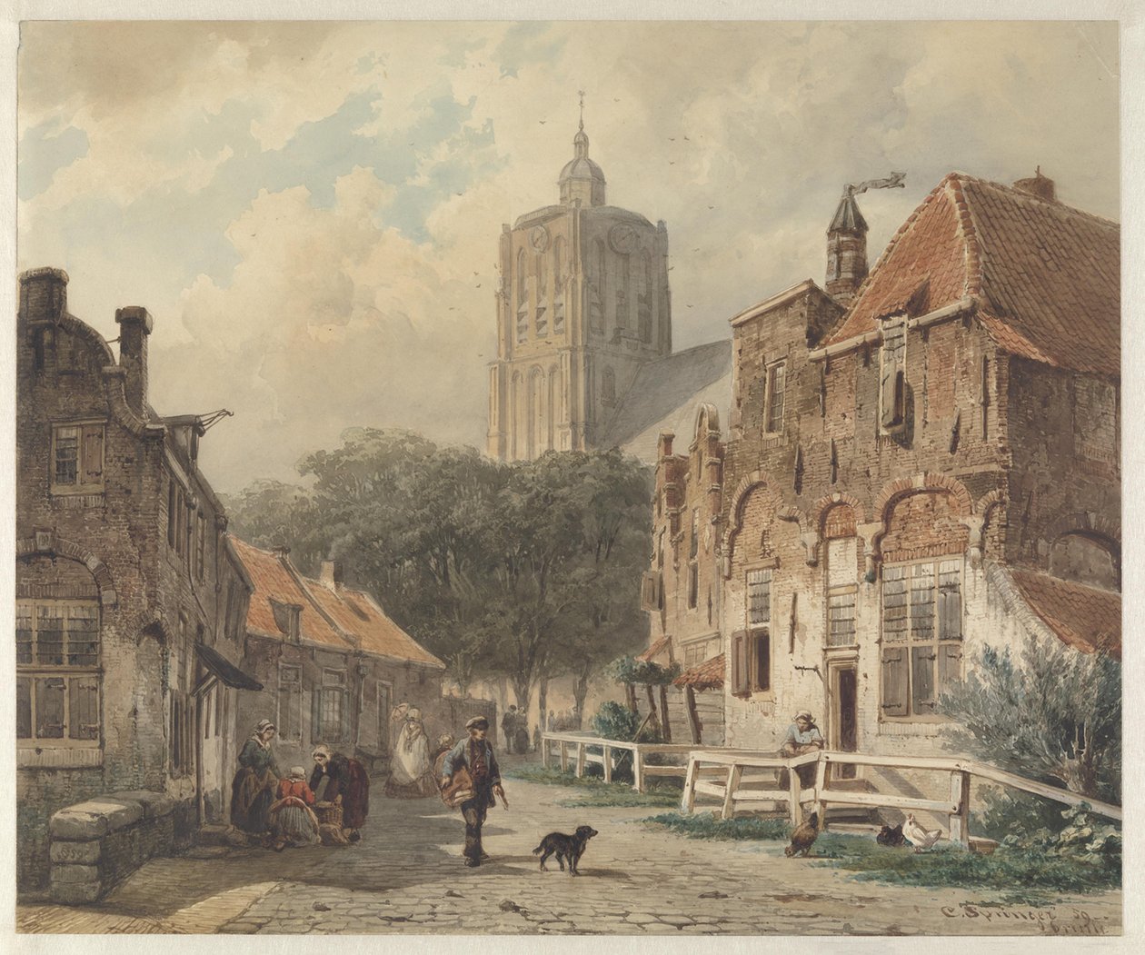 Widok na miasto Den Briel autorstwa Cornelis Springer