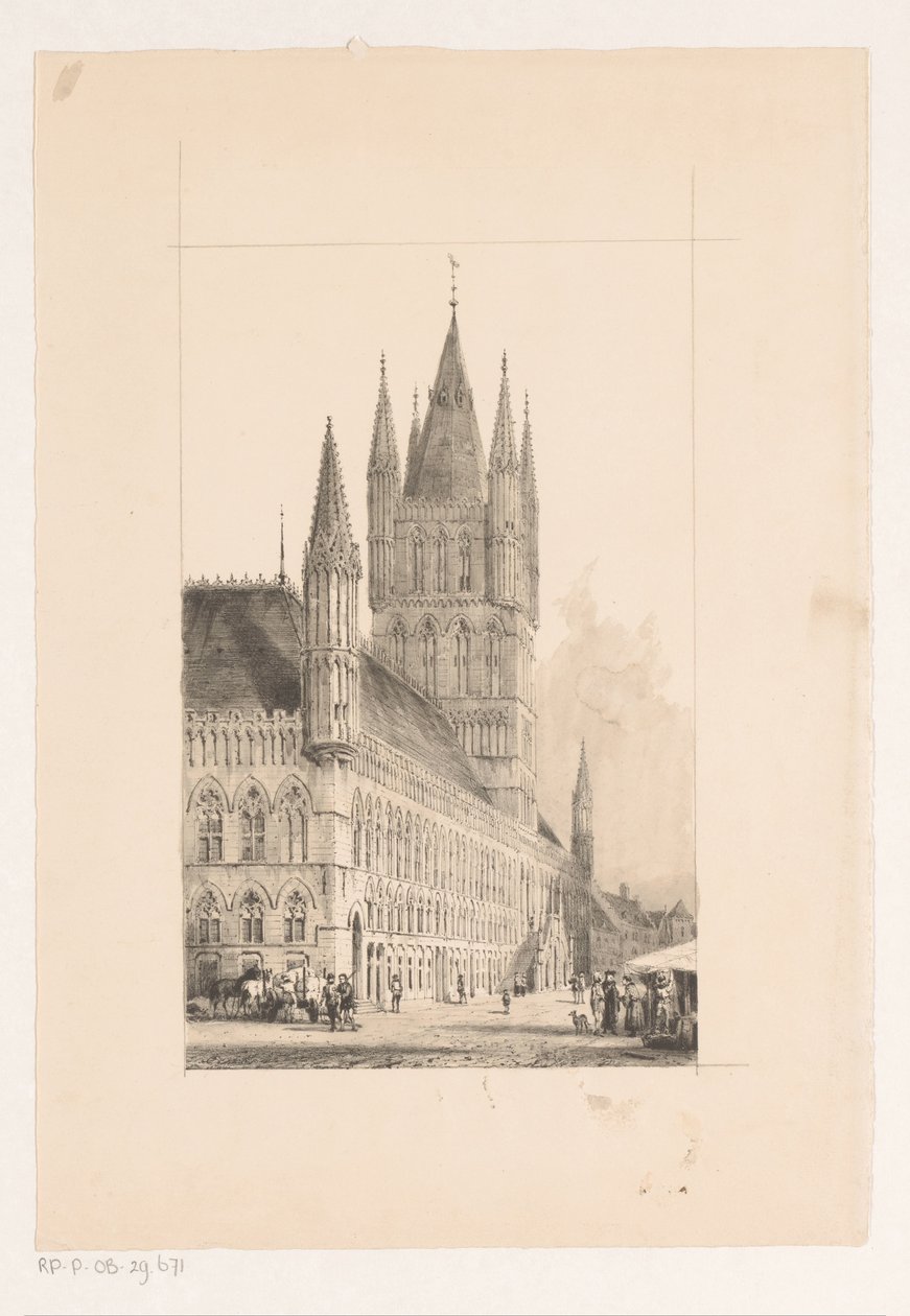 Sukiennice w Ypres Ratusz z XIII wieku autorstwa Cornelis Springer