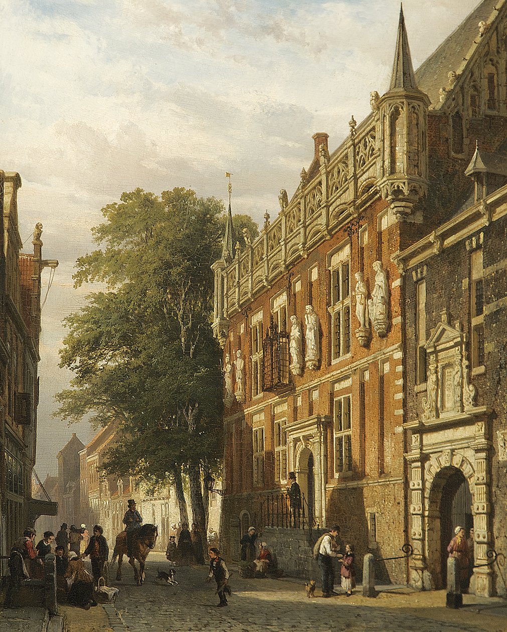 Stadhuis w Kampen, Holandia, 1862 autorstwa Cornelis Springer