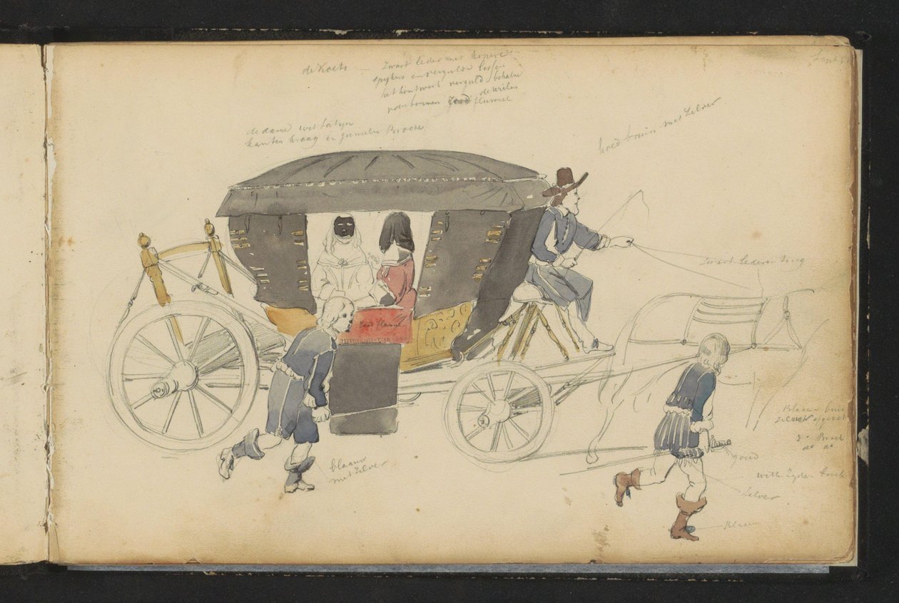 Dwie kobiety w powozie autorstwa Cornelis Springer