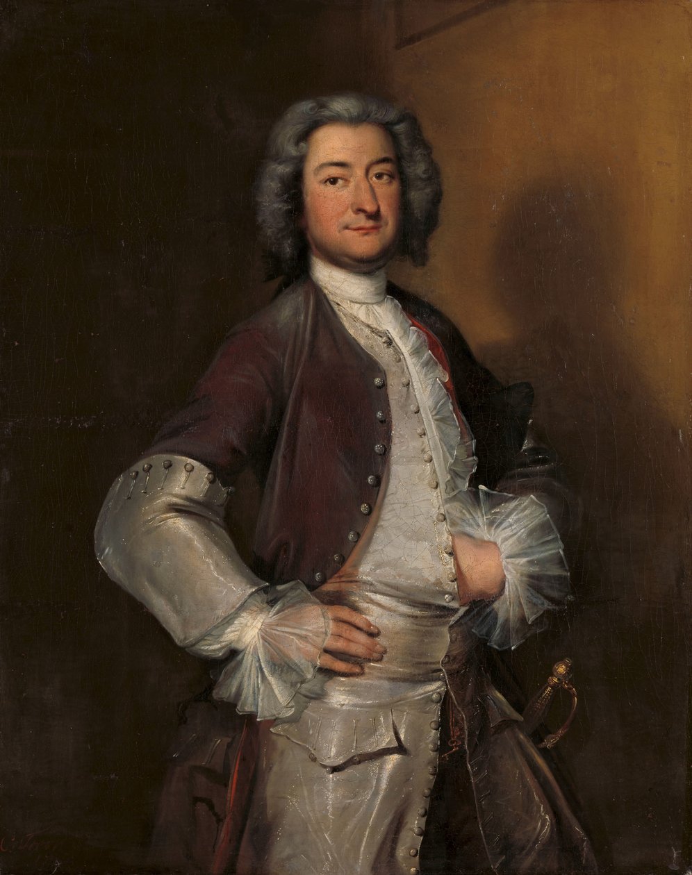 Portret Isaaca Sweersa, naczelnego oficera Amsterdamu i gubernatora Holenderskiej Kompanii Wschodnioindyjskiej autorstwa Cornelis Troost