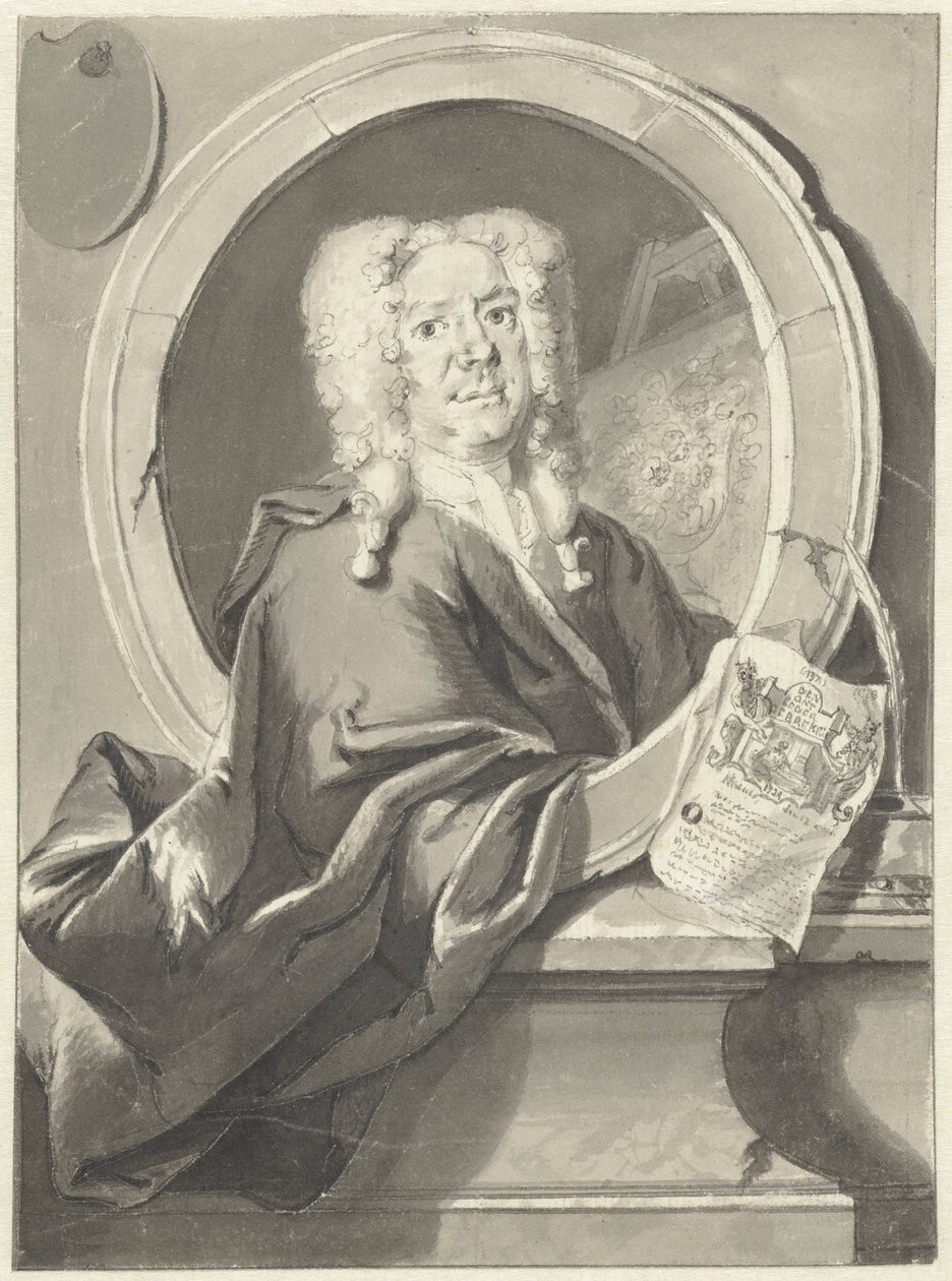 Portret Jacoba Campo Weyermana w medalionie autorstwa Cornelis Troost