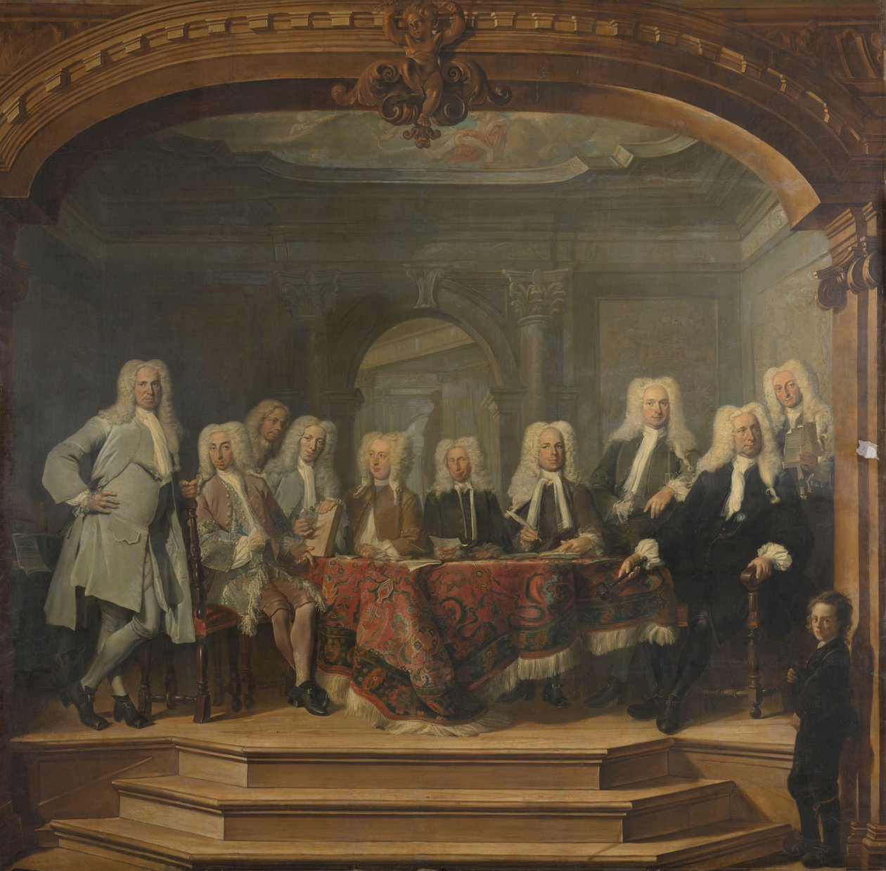 Regenci sierocińca Almoezeniers w Amsterdamie, 1729 autorstwa Cornelis Troost
