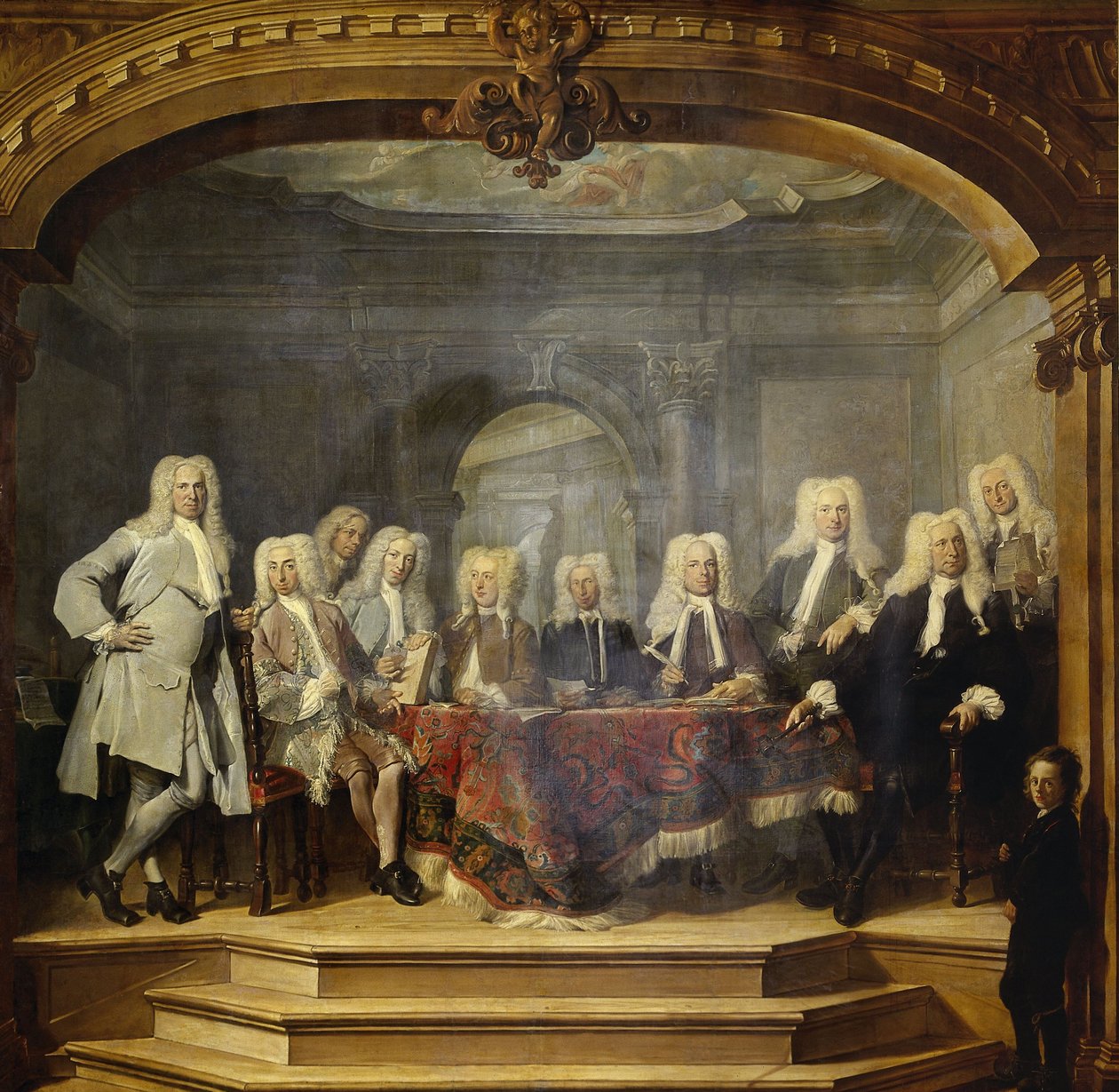 Regenci sierocińca w Amsterdamie, 1729 autorstwa Cornelis Troost