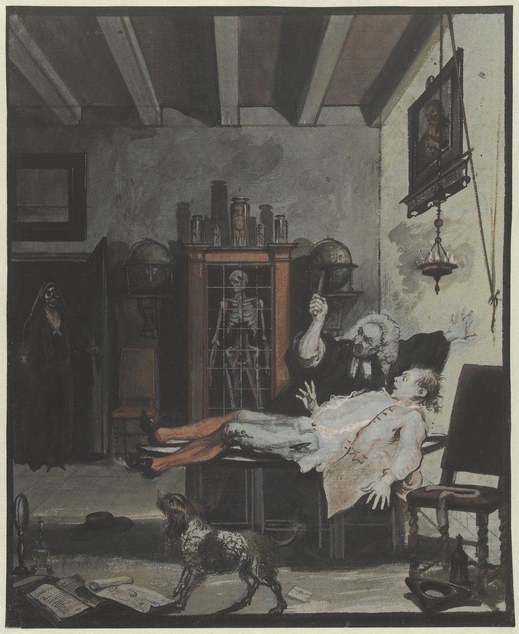 Scena z komedii Krispijn Medicine autorstwa Cornelis Troost