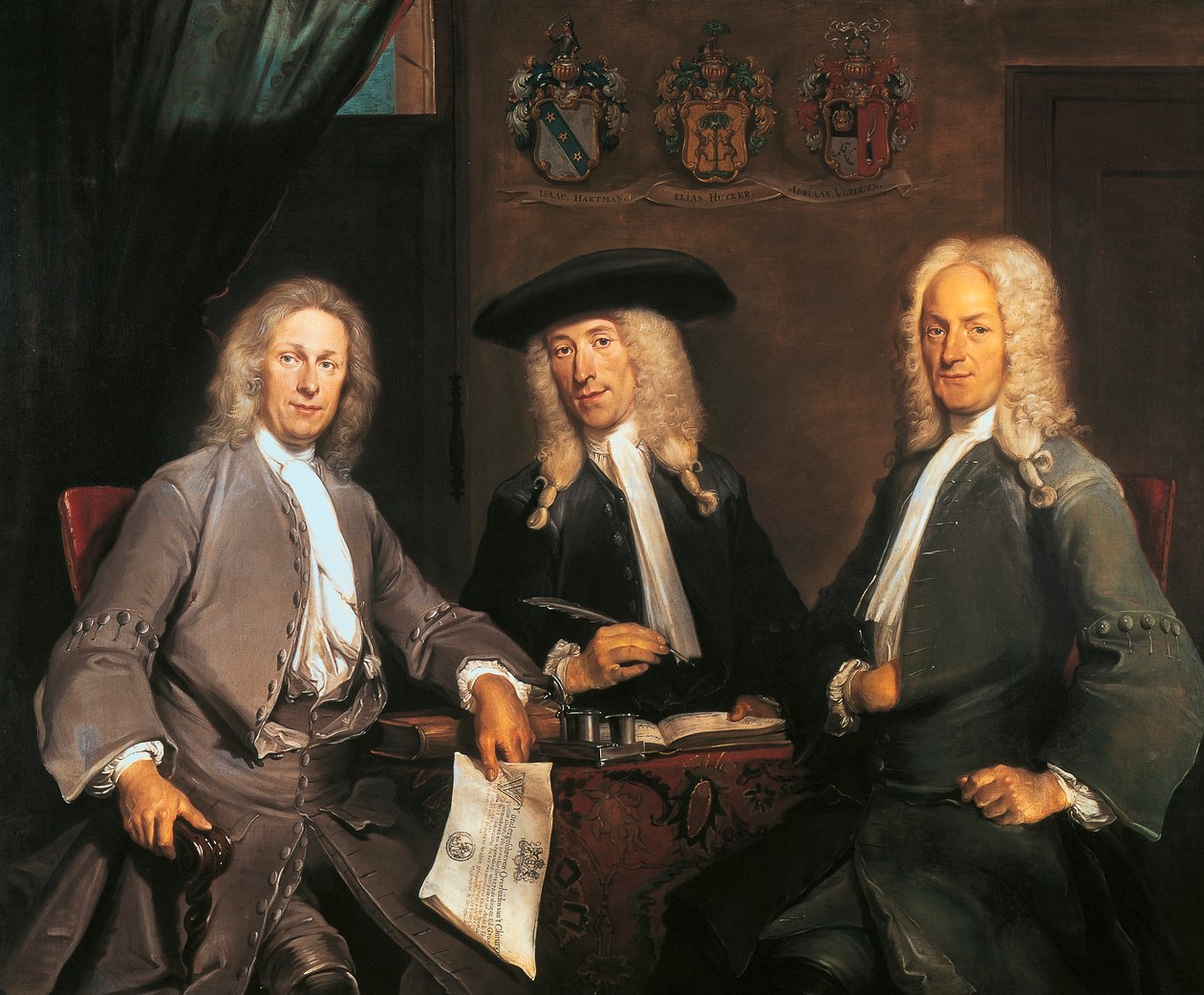 Trzej gubernatorzy Gildii Chirurgów w Amsterdamie autorstwa Cornelis Troost