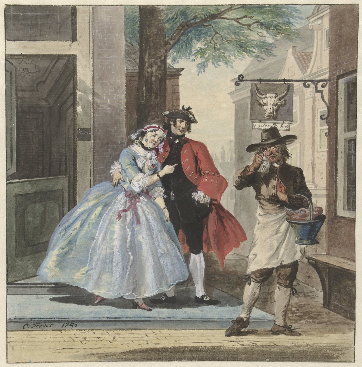 Scena sceniczna z Pefroen z głową owcy autorstwa Cornelis Troost