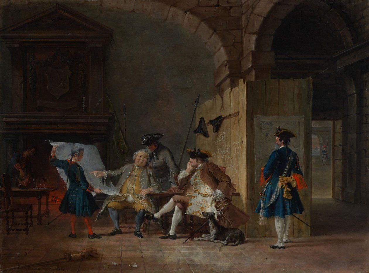 Wartownia z oficerami autorstwa Cornelis Troost