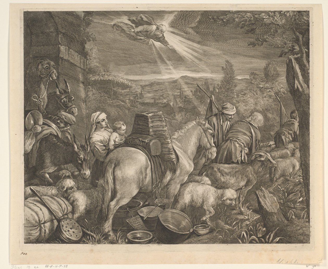 Abraham opuszcza Haran Chelatacje (tytuł serii) autorstwa Cornelis Visscher (II)