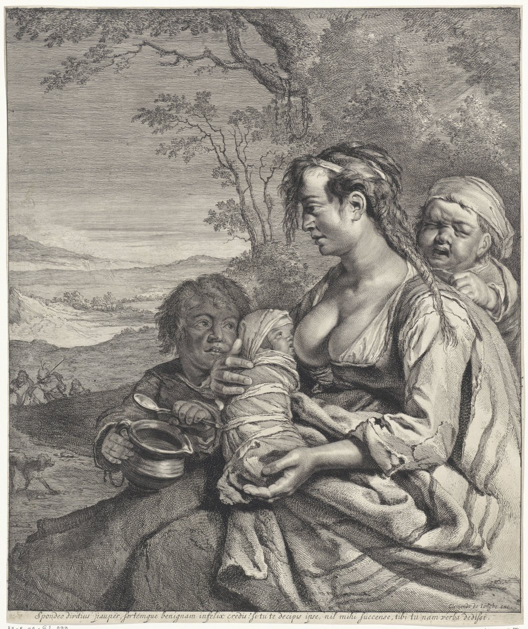 Heidi Obiecuję, że bogatsi biedni (...) słowa, które podałem (tytuł na przedmiocie) autorstwa Cornelis Visscher (II)