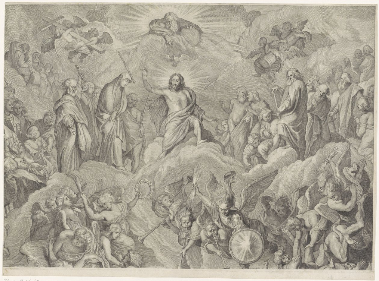 Sąd Ostateczny (górna płyta) autorstwa Cornelis Visscher (II)