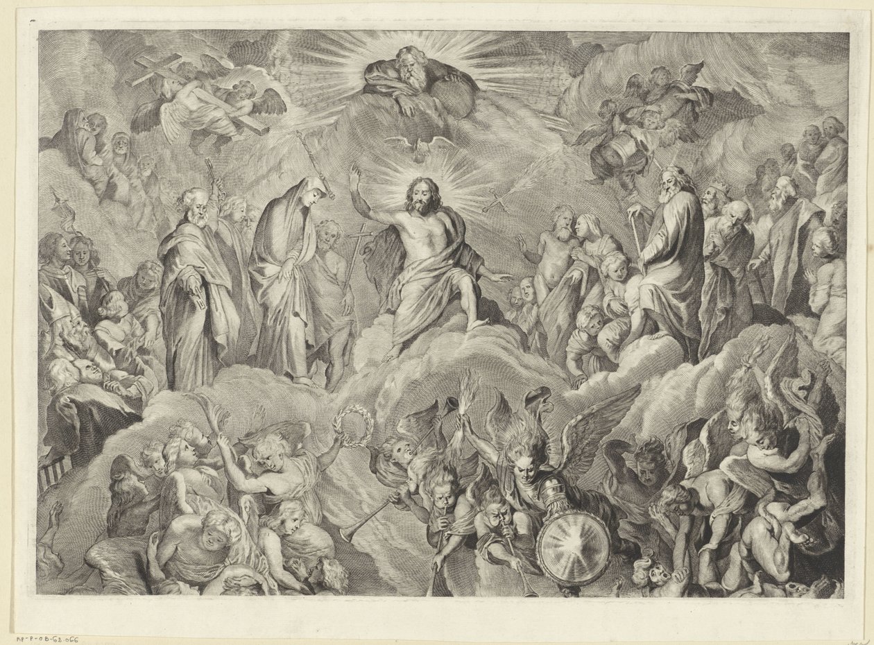 Sąd Ostateczny (górna płyta) autorstwa Cornelis Visscher (II)