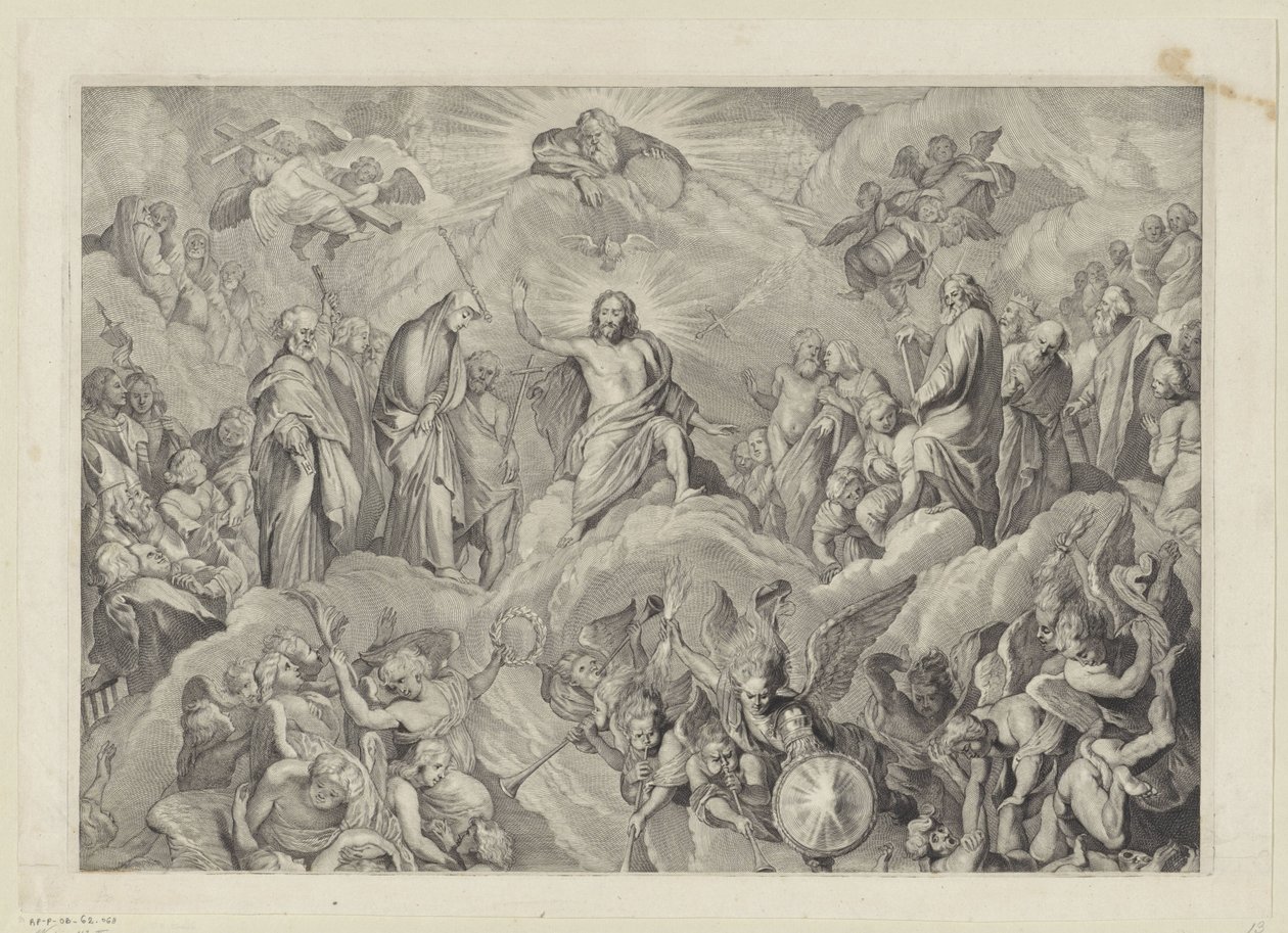 Sąd Ostateczny (górna płyta) autorstwa Cornelis Visscher (II)