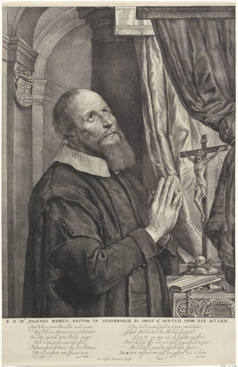Portret Joannes van der Meer autorstwa Cornelis Visscher (II)