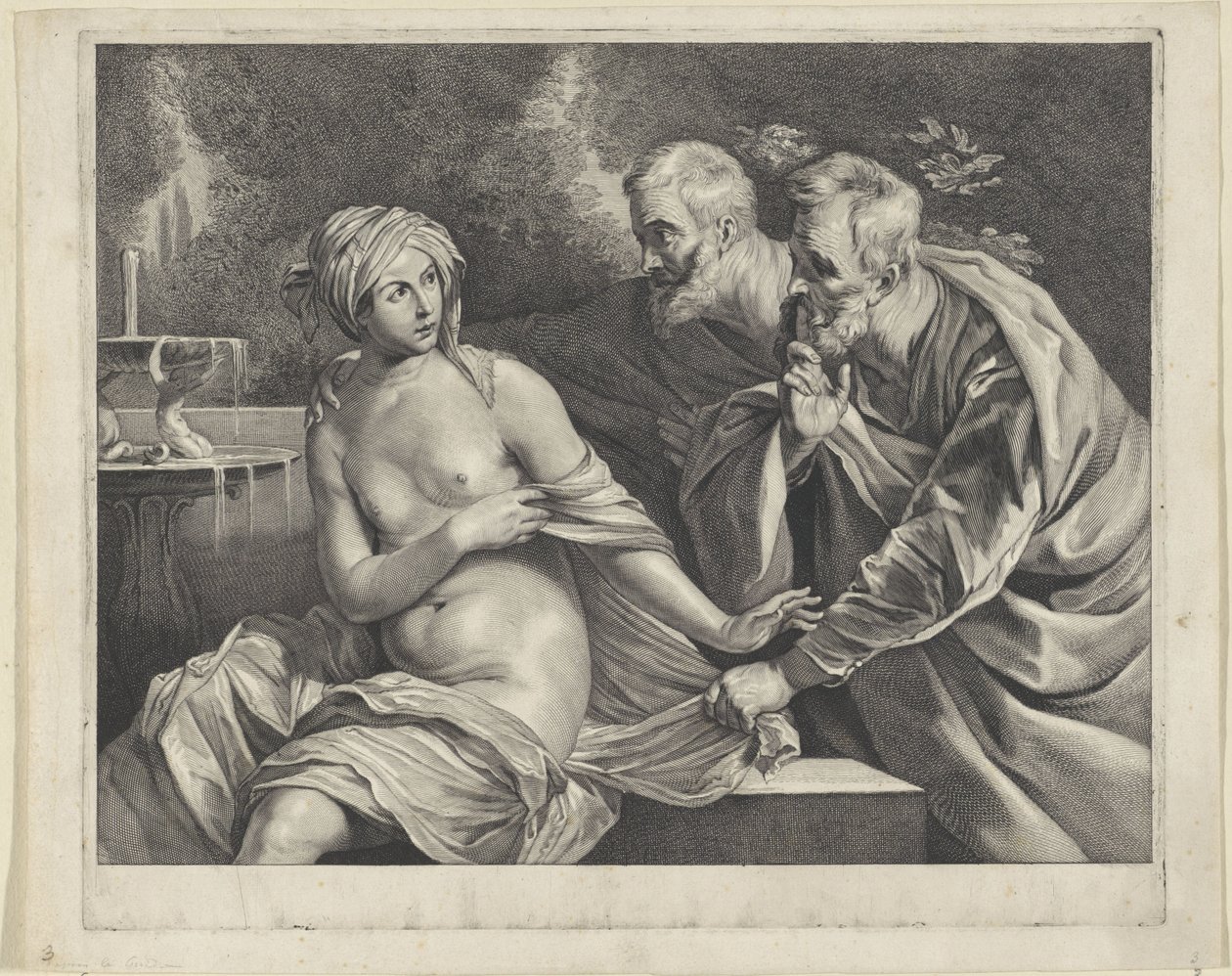 Zuzanna i Starsi autorstwa Cornelis Visscher (II)
