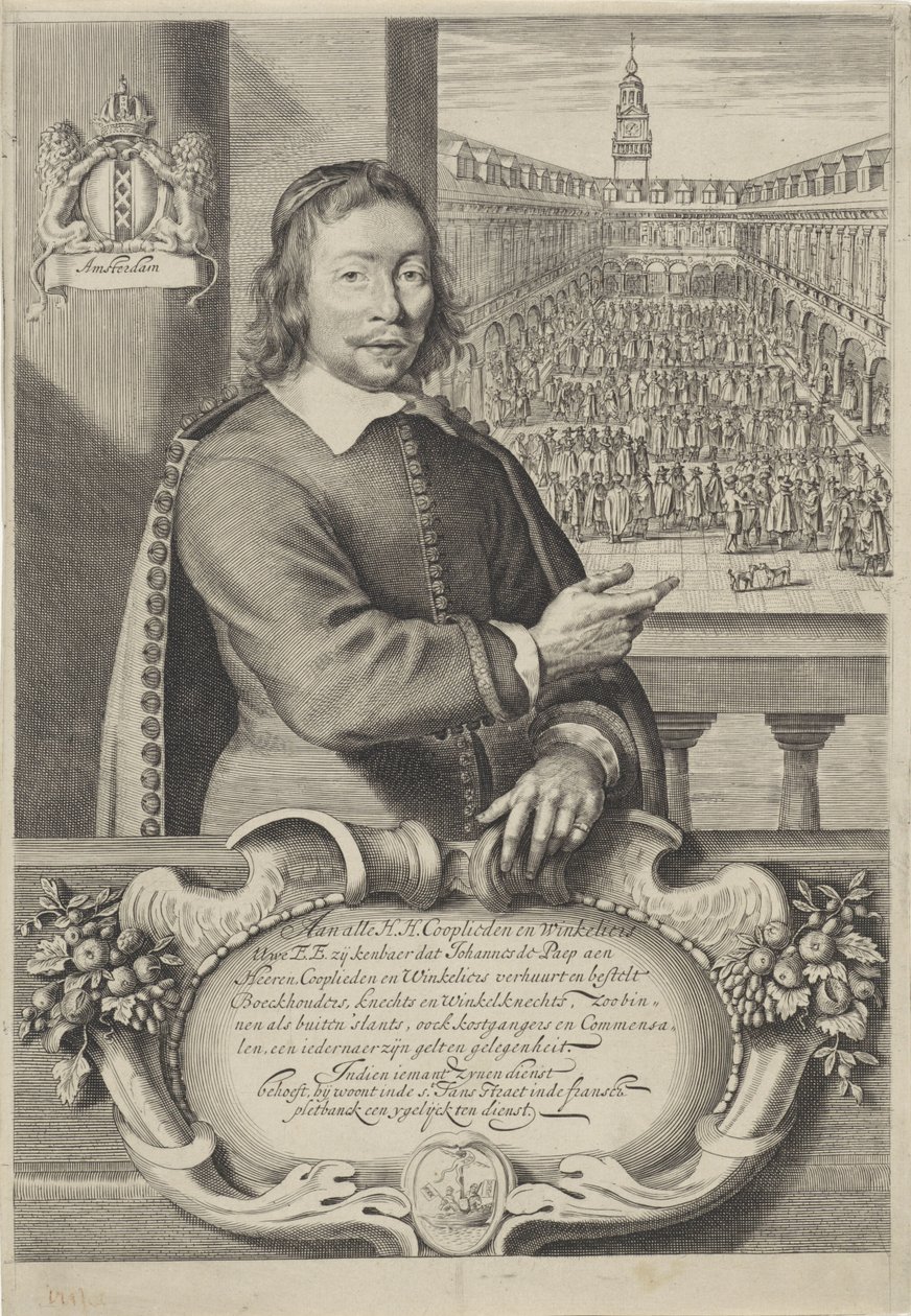 Wizytówka Johannesa de Paep autorstwa Cornelis Visscher (II)