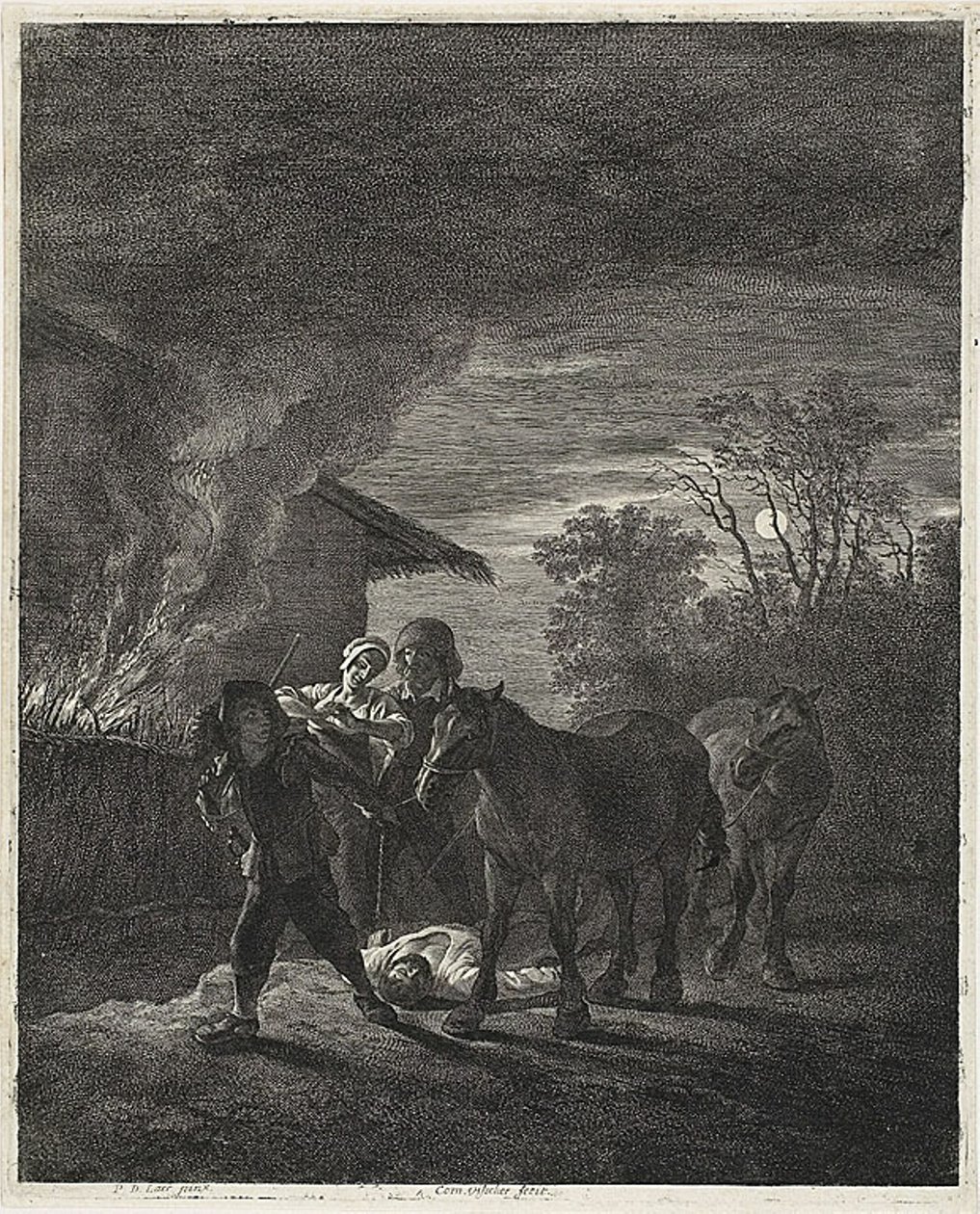Scena w świetle księżyca autorstwa Cornelis Visscher