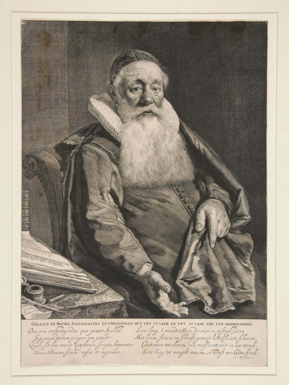 Gellius de Bouma, pastor ewangelicki w Zutphen autorstwa Cornelis Visscher