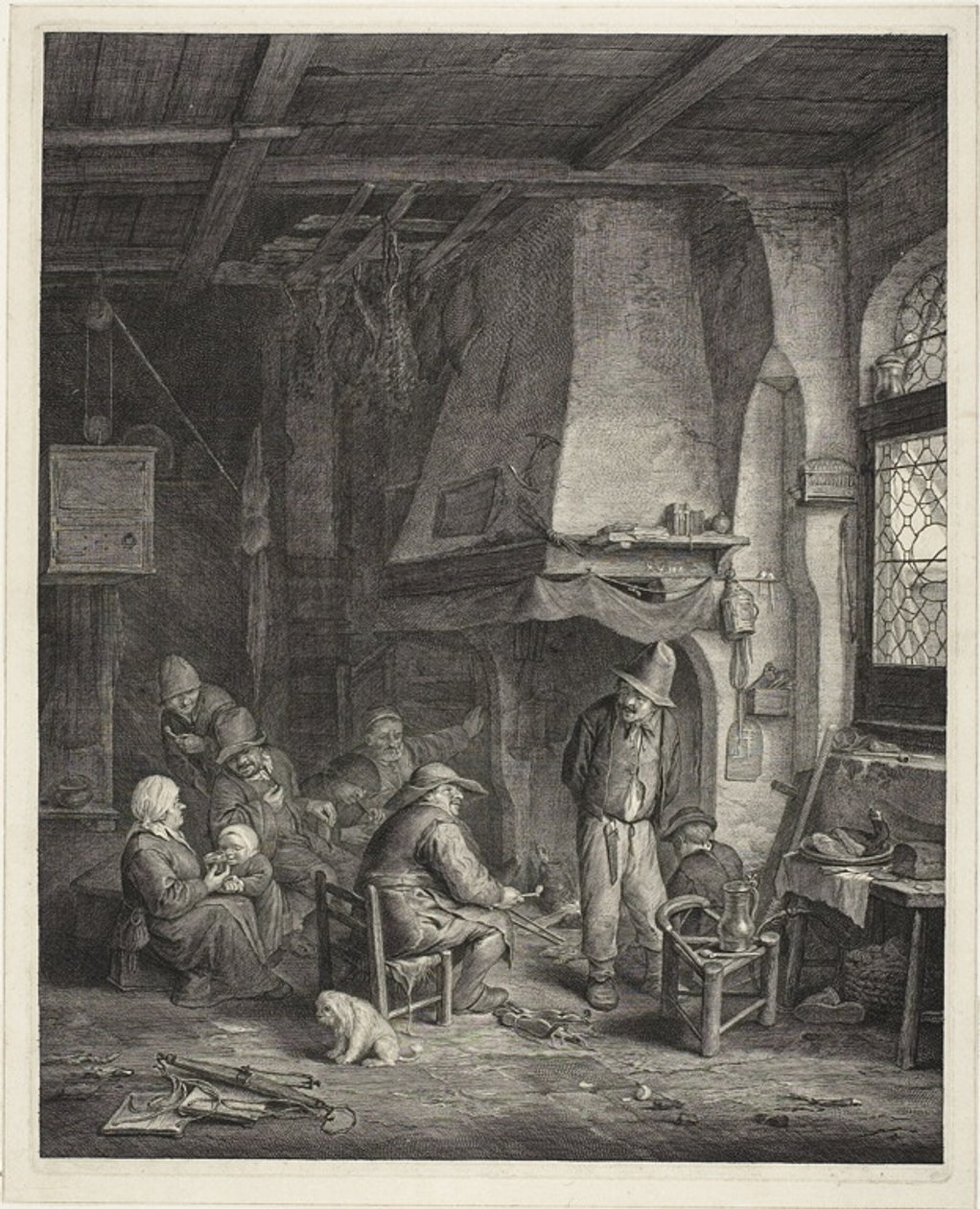 Wnętrze karczmy o nazwie "The Skaters" (Łyżwiarze) autorstwa Cornelis Visscher