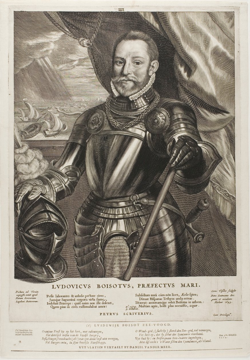 Lodewijk Boisot, admirał Zelandii, tablica 4 z Quatuor Personae autorstwa Cornelis Visscher