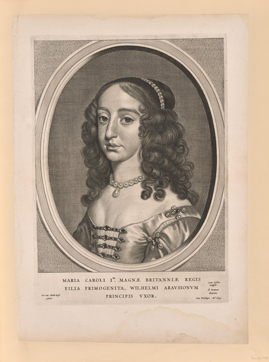 Mary Stuart, żona Wilhelma II, z Dziewięciu portretów autorstwa Cornelis Visscher