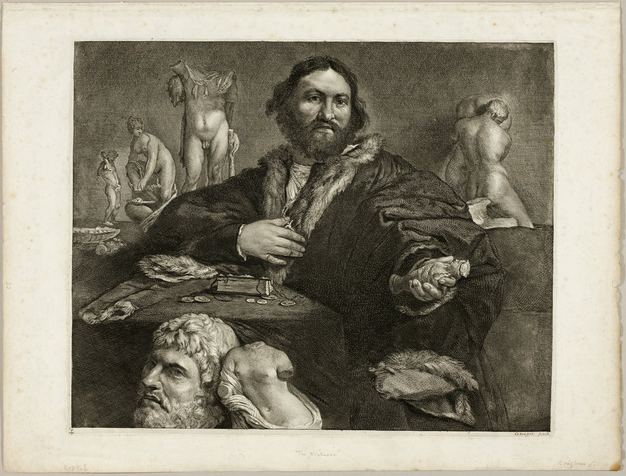 Portret Andrei Odoni, z gabinetu Reynsta; Gabinet Reynst: Ryciny różnych obrazów namalowanych przez znanych artystów autorstwa Cornelis Visscher