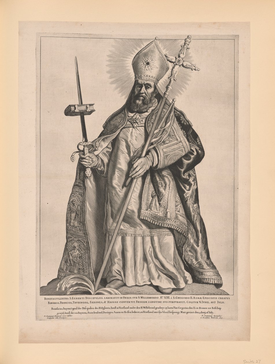 Święty Bonifacy, od świętych północnych i południowych Niderlandów autorstwa Cornelis Visscher