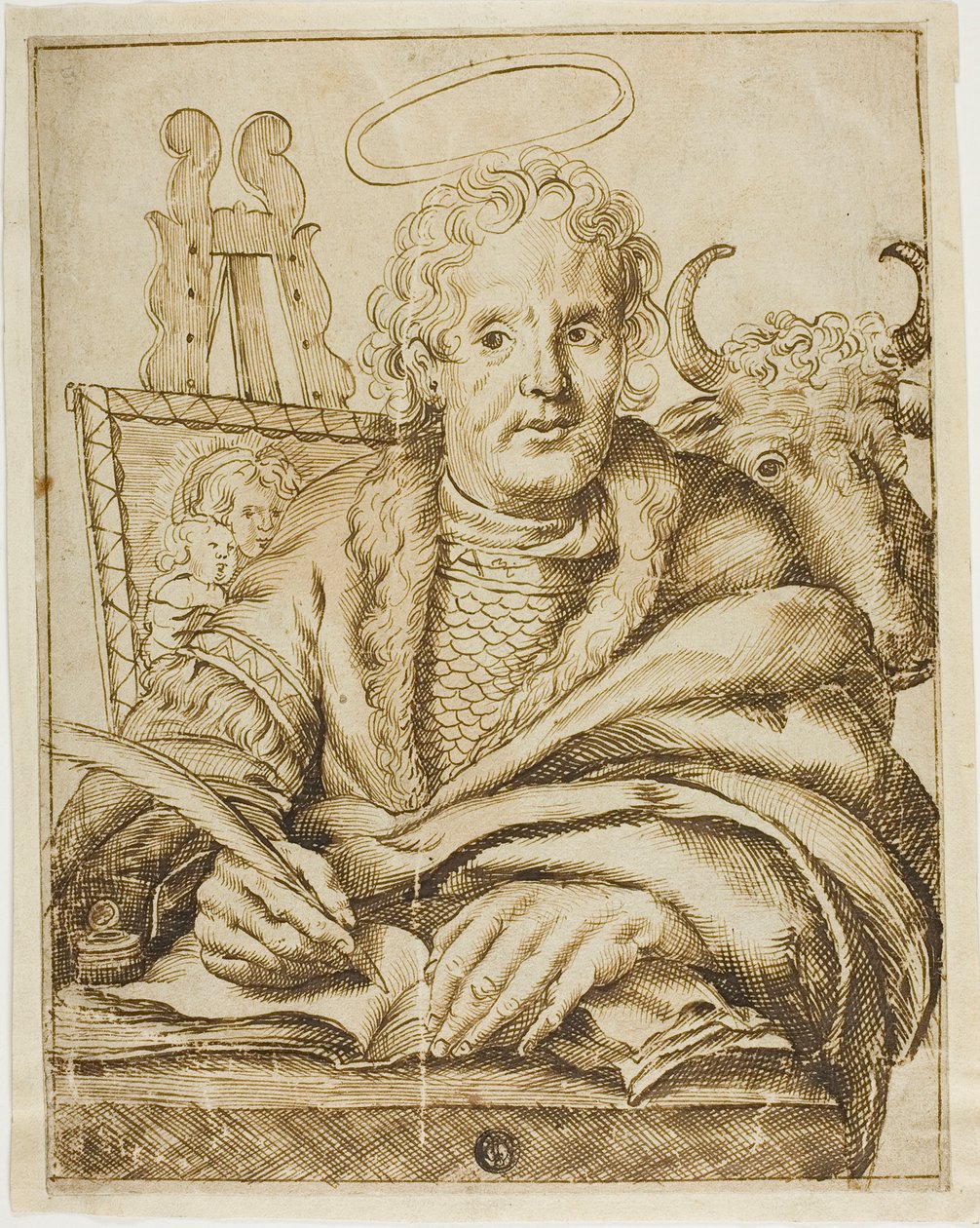 Święty Łukasz autorstwa Cornelis Visscher
