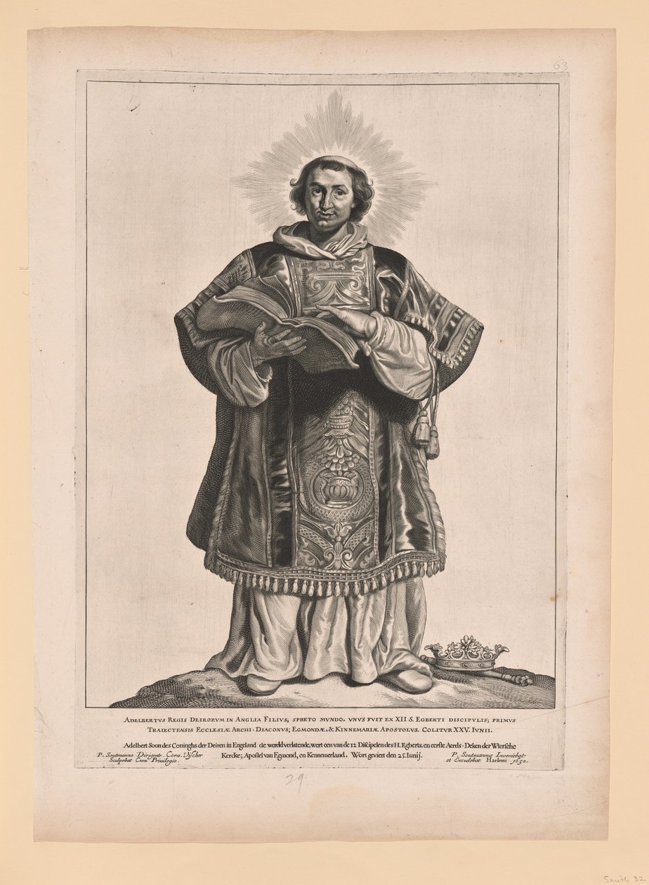 Święty Werenfridus, ze Świętych Północnych i Południowych Niderlandów autorstwa Cornelis Visscher