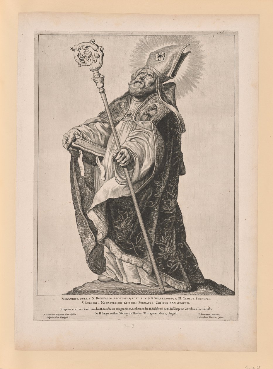 Święty Willebrord, ze świętych północnej i południowej Holandii autorstwa Cornelis Visscher