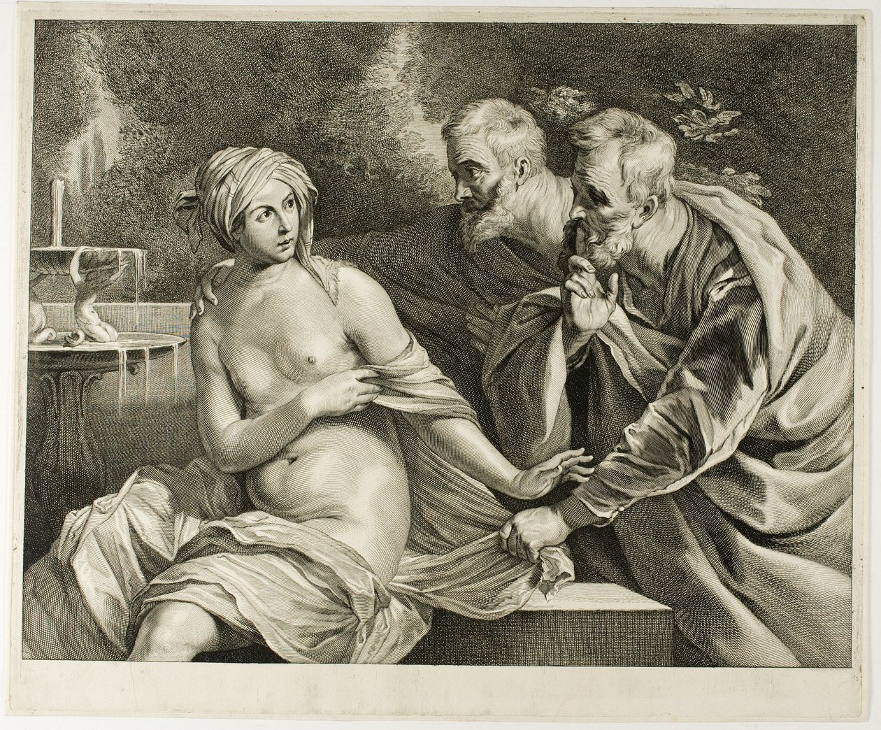 Susanna i starsi, z gabinetu Reynst autorstwa Cornelis Visscher